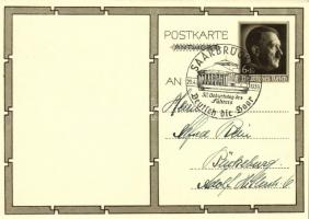 Adolf Hitler with little girl. NSDAP German Nazi Party propaganda, + "1939 50. Geburtstag des F...