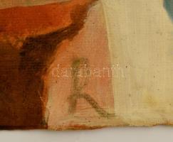 Rácz András (1926-2013): Kompozíció. Akvarell, papír, jelzett (R), apró szakadással, 34×30 cm