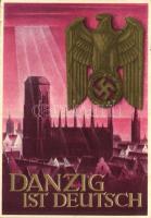 Danzig ist Deutsch! / WWII German NSDAP Nazi propaganda art postcard. 6+4 Ga. s: Gottfried Klein (EB)