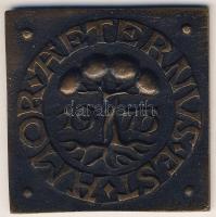 1975. "János-Beatrix" esküvő alkalmából készíttetett szögletes plakett T:2