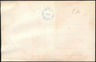 cca 1942 Veszprém, virággal köszöntött katonai század, vitéz Mészáros (?) pecsétjével jelzett vintag...