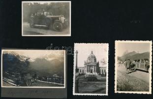 Automobilok tétele, eltérő időpontokban és különböző helyszíneken készült 7 db vintage fotó, 6x9 cm ...