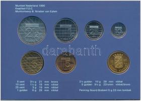 Hollandia 1990. 5c-5G (6xklf) + "Noord Brabant" emlékérem forgalmi sor karton dísztokban T...
