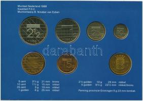 Hollandia 1988. 5c-5G (6xklf) + "Groningen" emlékérem forgalmi sor karton dísztokban T:1 N...