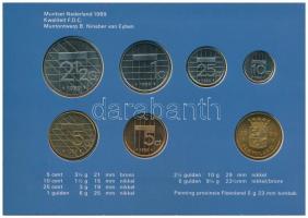 Hollandia 1989. 5c-5G (6xklf) + "Flevoland" emlékérem forgalmi sor karton dísztokban T:1 N...