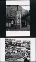 cca 1971 Budapest, Moszkva tér, 5 db mai nagyítás + 3 db vintage negatív (a negatívok és papírképek ...