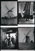 Szélmalmok Magyarországon, 13 db fotó (ebből 12 mai nagyítás) Kerny István (1879-1963) budapesti fotóművész hagyatékából, 11,2x8,4 cm és 10x15 cm / windmills