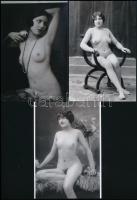 cca 1928 Demeter Károly (1892-1983) párizsi korszakából való szolidan erotikus felvételek, 9 db mai ...