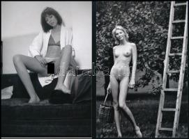 Csinos hölgyek, szolidan erotikus fényképeken, 13 db mai nagyítás, 15x10 cm