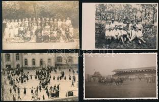 cca 1942 előtt, különböző időpontokban és eltérő helyszíneken készült 13 db vintage fotó, különféle témákról, 8x11 cm és 9x14 cm között