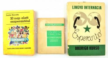 3 db eszperantó nyelvkönyv vegyes állapotban