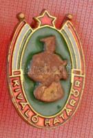 ~1970. "Kiváló Határőr" aranyozott, zománcozott jelvény miniatűrrel, eredeti tokban (45x33...