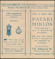 1936 Pataki Miklós, a Magyar Királyi Államrendőrség szerződéses szállítója reklámlap