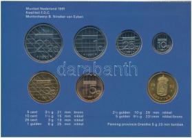 Hollandia 1991. 5c-5G (6xklf) + "Drenthe" emlékérem forgalmi sor karton dísztokban T:1 Net...