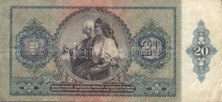 1930-1941. 100P zöld nyilaskeresztes fny-sal + 20P, 50P, 100P zöld "Kerületi Pártvezető Kőszeg&...