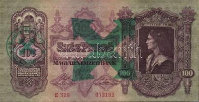 1930-1941. 100P zöld nyilaskeresztes fny-sal + 20P, 50P, 100P zöld "Kerületi Pártvezető Kőszeg&...