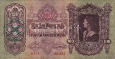 1930-1941. 100P zöld nyilaskeresztes fny-sal + 20P, 50P, 100P zöld "Kerületi Pártvezető Kőszeg&...