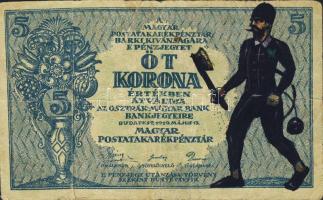 1919. 5K gúnyrajzzal "kéményseprő" T:III