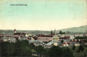 1915 Gyulafehérvár, Karlsburg, Alba Iulia; látkép templomokkal / general view with churches (ázott sarkak / wet corners)