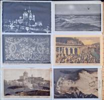 61 db RÉGI vegyes képeslap, városok és motívumok albumban / 61 pre-1945 postcards in an album: Europ...