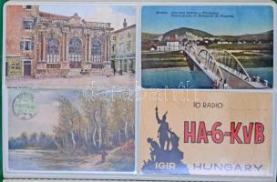 36 db RÉGI vegyes képeslap, városok és motívumok albumban / 36 pre-1945 postcards in an album: towns...