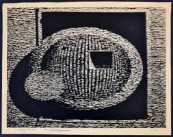 Joseph Kádár (1936-2019): Kompozíció. Elektrográfia, papír, jelzett, művészpéldány (EA), 27x36 cm