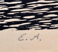 Joseph Kádár (1936-2019): Kompozíció. Elektrográfia, papír, jelzett, művészpéldány (EA), 27x36 cm