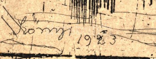 Szőnyi István (1894-1960): Szomjúság Rézkarc, papír, jelzett a dúcon, 25x20 cm