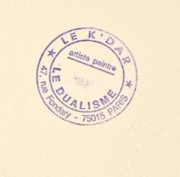 Joseph Kádár (1936-2019): Kompozíció. Szitanyomat, papír, jelzett, számozott (97/100), 55x39 cm