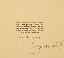 Segesdy László: Határkő. Kiválasztott - régi és új versek. Bp.,1943, Bíbor Könyvkiadó. Kiadói félvás...