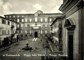 Castel Gandolfo, Piazza della Liberta e Palazzo Pontificio, Gelateria / square, Papal Palace, ice-cream shop (14,8 cm x 10,4 cm)