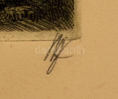 Olvashatatlan jelzéssel: Akt háttal. Rézkarc, papír, 23×17 cm