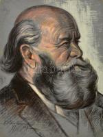 Pataky Ferenc(1897-?): Férfi portré.Vegyes technika, karton, jelzett, 40×29 cm