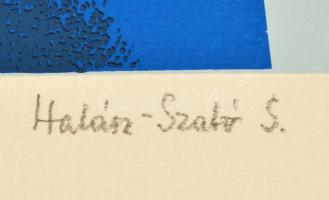 Halász Szabó Sándor (1920-1997): Absztrakt formák. Szitanyomat (22/30), papír, jelzett, 40x29 cm