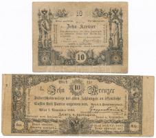 1860. 10kr (2xklf) T:III,III-  Austrian Empire 1860. 10 Kreuzer (2xdiff) C:F,VG  Adamo G92,G93