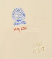 Herendi Eton mintás porcelán süteményes tányér,  kézzel festett, jelzett, kis kopásnyomokkal, d: 19 ...