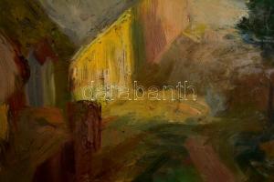 Cseh István (1916-1975): Vörösberényi részlet. Olaj, papír, jelzett, 31×44 cm