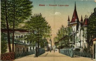 1917 Kassa, Kosice; Kossuth Lajos utca, Jakab műépítész palotája, híd / street view, architects villa, bridge (ragasztónyomok / glue marks)
