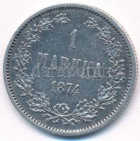 Finnország 1874S 1M Ag "II. Miklós" T:2 
Finland 1874S 1 Markka Ag "Nicholas II"...