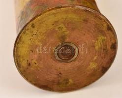 cca 1940  5 db töltényhüvely, közte töltényhüvely váza, különböző méretekben