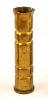 cca 1940  5 db töltényhüvely, közte töltényhüvely váza, különböző méretekben