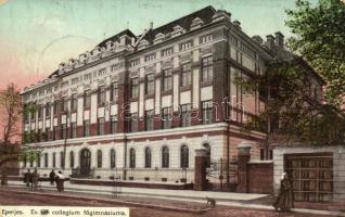 1913 Eperjes, Presov; Evangélikus Collegium főgimnáziuma / Lutheran high school (ázott sarok / wet corner)
