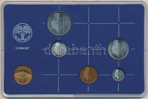 Hollandia 1985. 10c-2 1/2G (5xklf) + "Utrechti Verde" zseton plasztiktokos szettben T:1 ki...