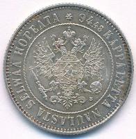 Finnország 1915S  1M Ag "II. Miklós" T:2 Finland 1915S 1 Markka Ag "Nicholas II" C:XF  Krause KM#3.2