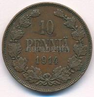 Finnország 1914. 10p Br "II. Miklós" T:2 ph.
Finland 1914. 10 Pennia  Br "Nicholas I...