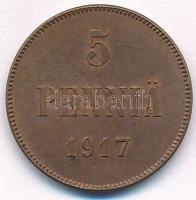 Finnország / Kerenszkij kiadás 1917. 5p Cu "II. Miklós" T:2 
Finland / Kerensky issue 191...