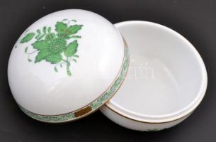 Herendi Apponyi mintás porcelán bonbonnier. Kézzel festett, jelzett, hibátlan. d: 13 cm
