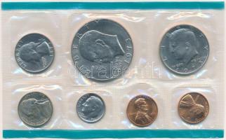 Amerikai Egyesült Államok 1973. 1c-1$ (7db, 6xklf) forgalmi sor lezárt fóliatokban T:1 USA 1973. 1 Cent - 1 Dollar (7pcs, 6xdiff) coin set in enclosed foil case C:UNC