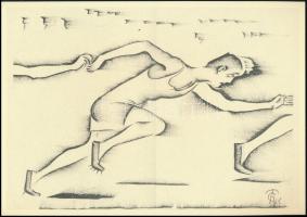 Molnár C. Pál (1894-1981): Futás, kis szériás ofszet, papír, 29,5×21 cm