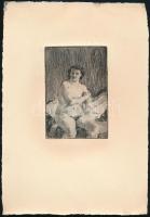 Jelzés nélkül: Aktok, 4 db. Rézkarc, papír, 7,5×10,5 cm